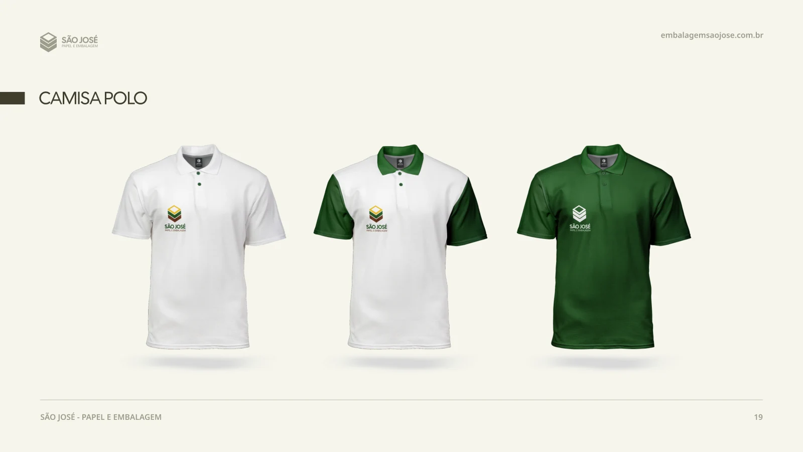 A marca no uniforme: prancha do manual da São José