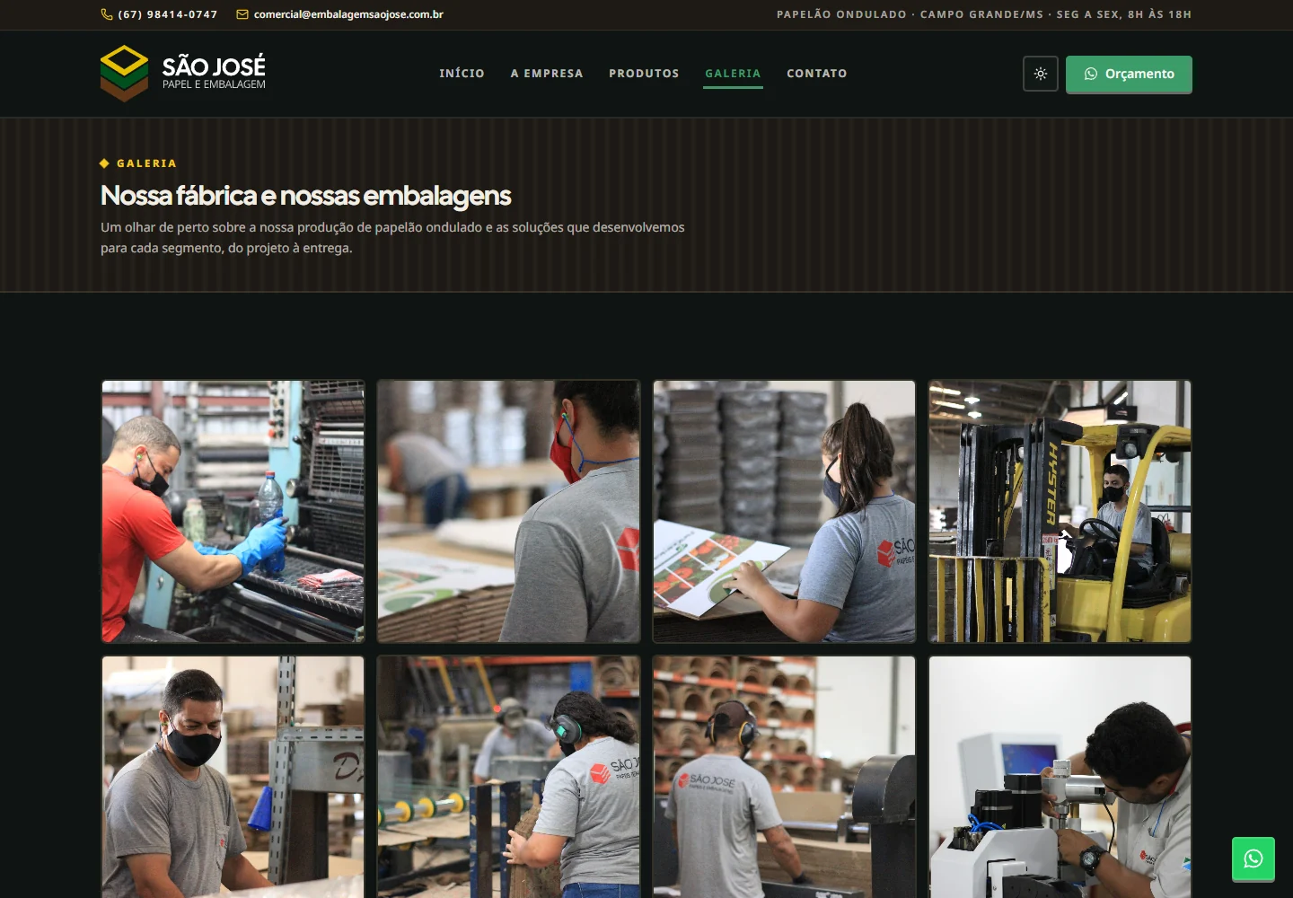 Captura real: Galeria da empresa da São José