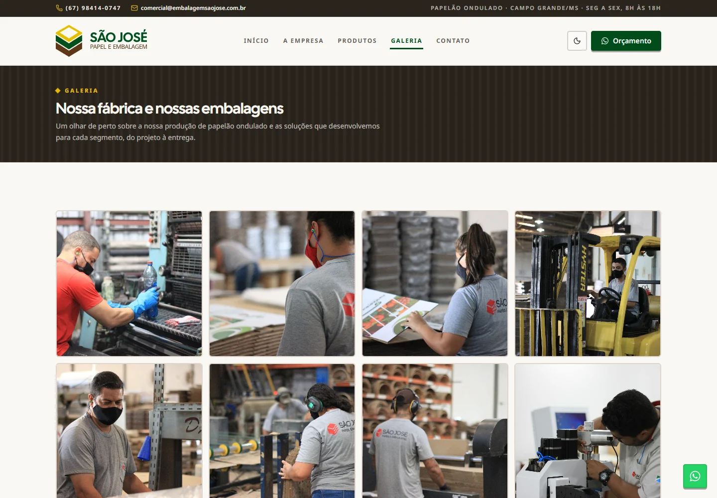 Captura real: Galeria da empresa da São José