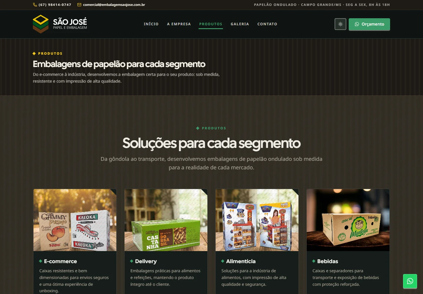 Captura real: Catálogo de produtos da São José